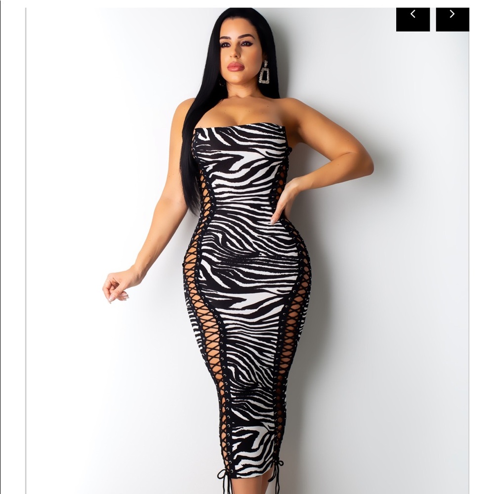 Zebra Lace Midi Dress